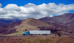 Semi truck broken down along scenic highway 